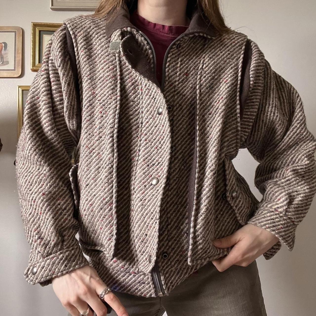 Vintage tweed wool bomber jacket (M)