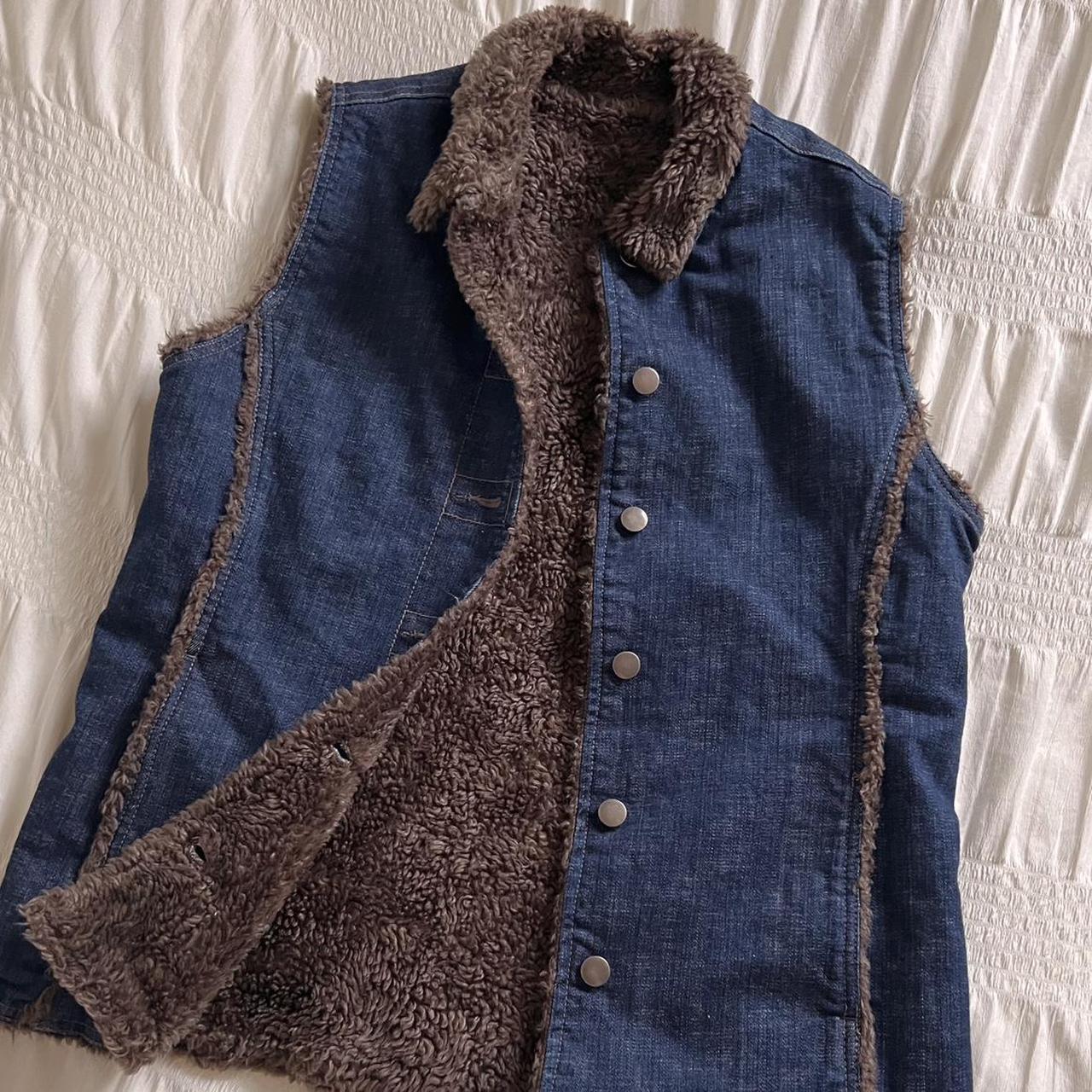 Cozy lined denim vest (M)