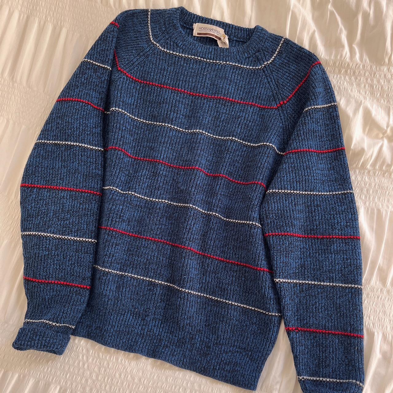 Slouchy navy striped sweater (L)