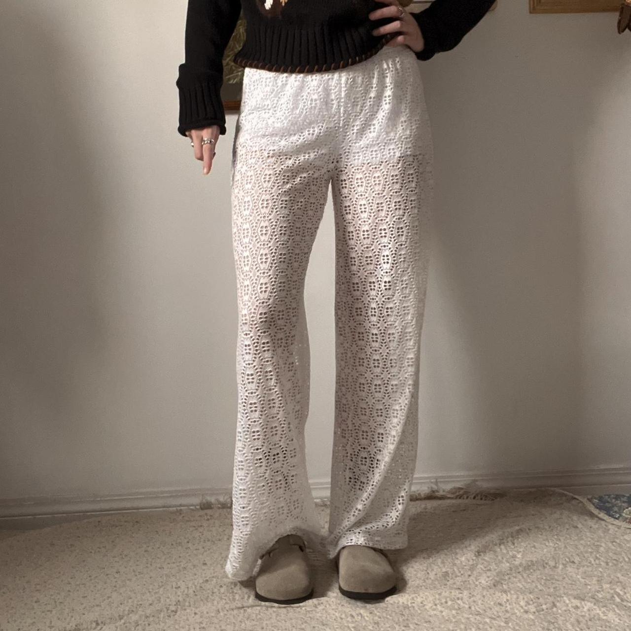 Wide leg lace pants (S)