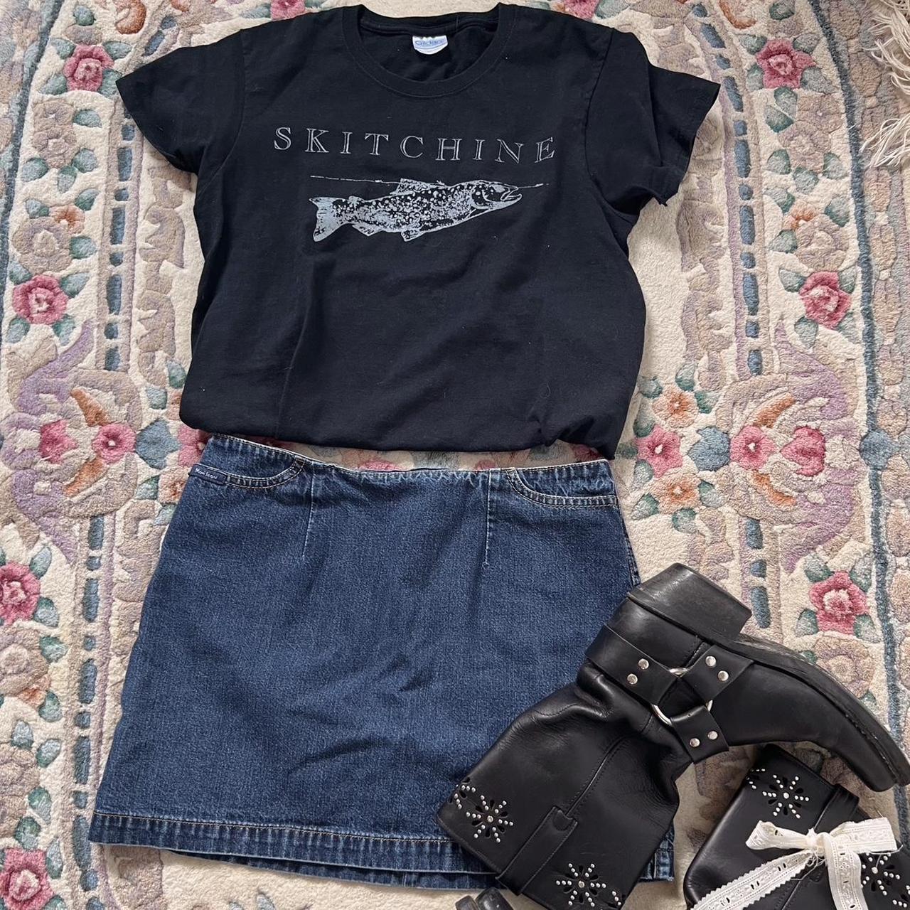 Dark denim mini skirt (S)