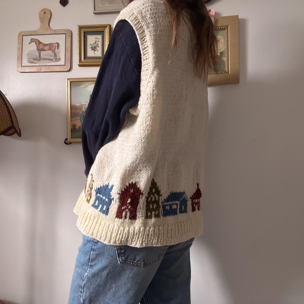 Cream cottage knit vest (L)