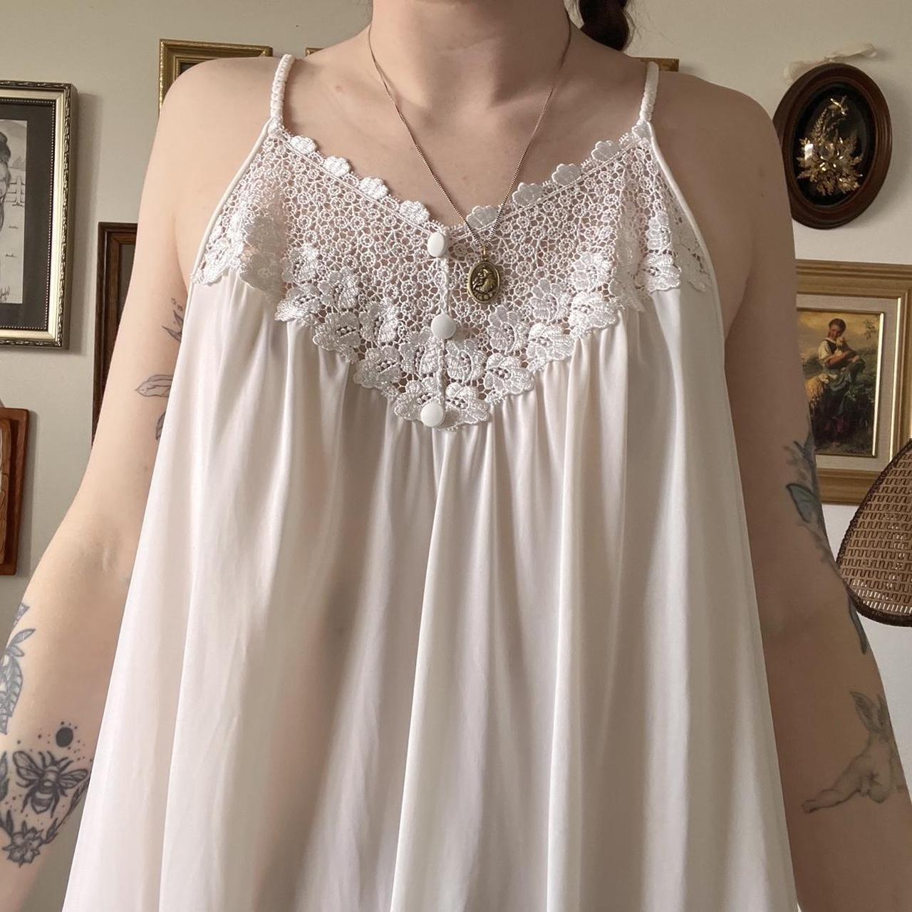 Vintage lace slip maxi dress (S/M)