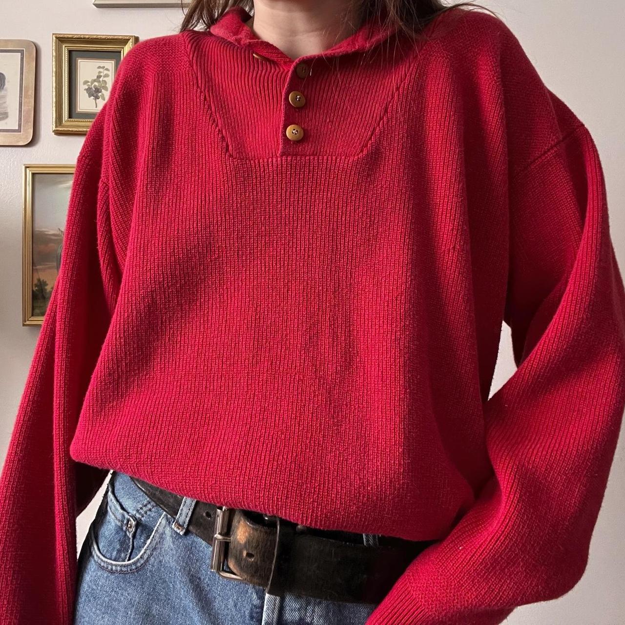 Coastal red knit sweater (M)