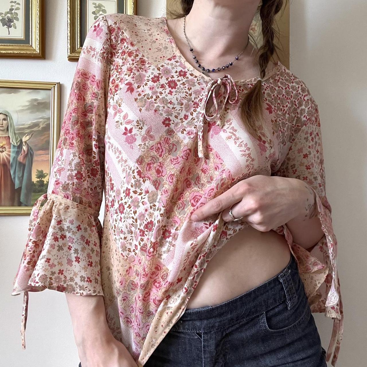 Patchwork floral top (S)