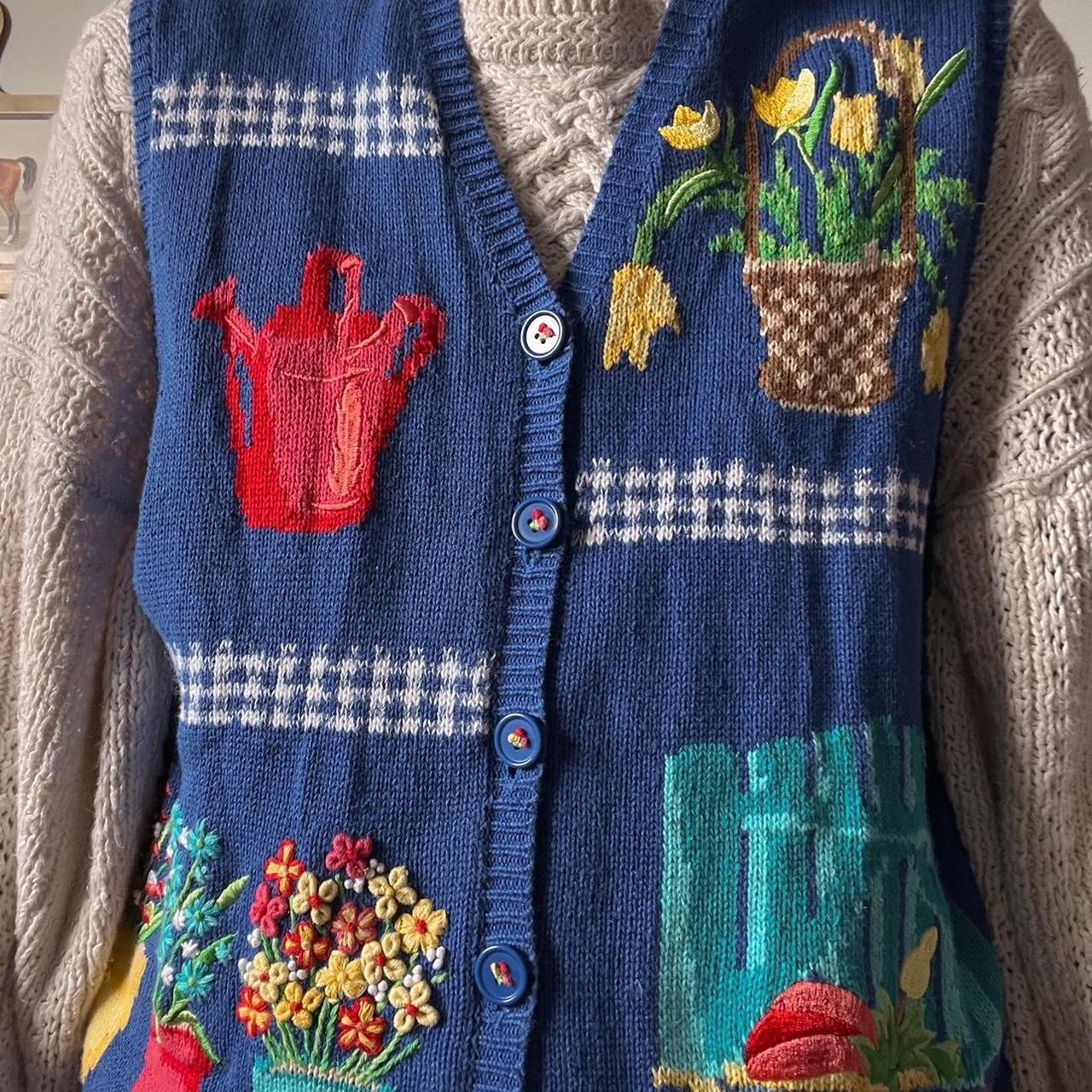 Cottagecore garden knit vest (M)