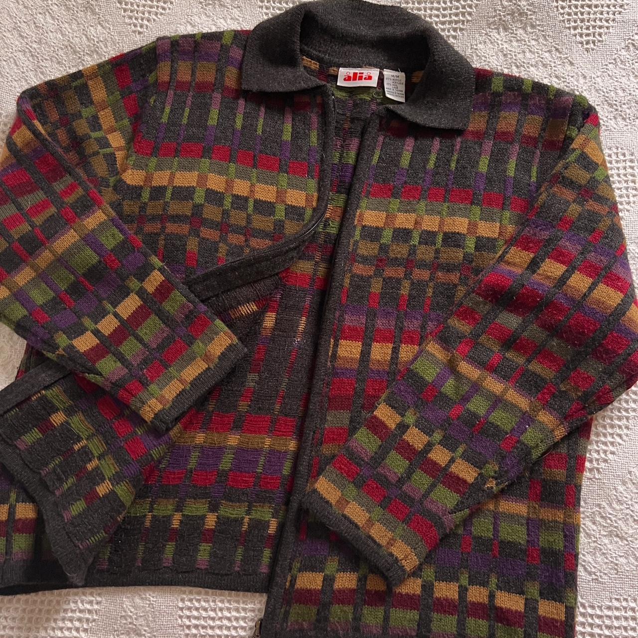 Vintage rainbow knit cardigan (M)