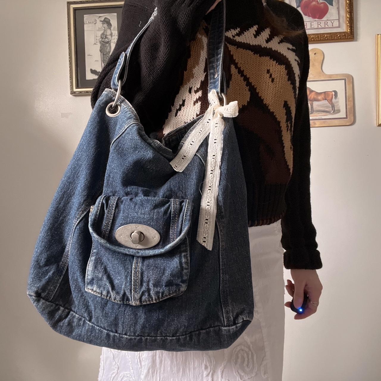 Vintage denim tote bag