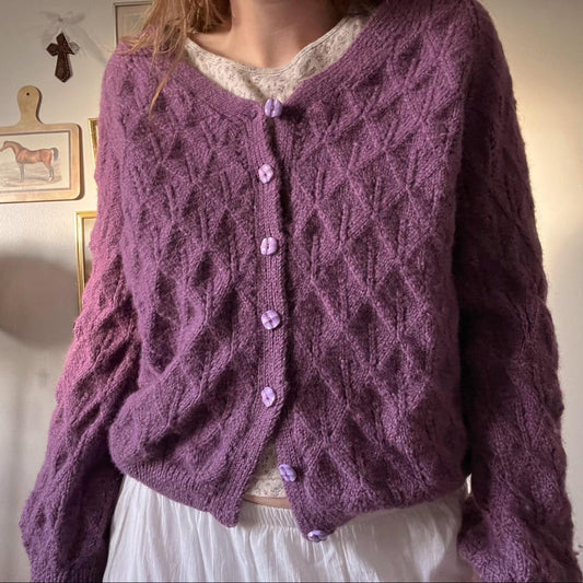 Lavender knit cardigan (M)