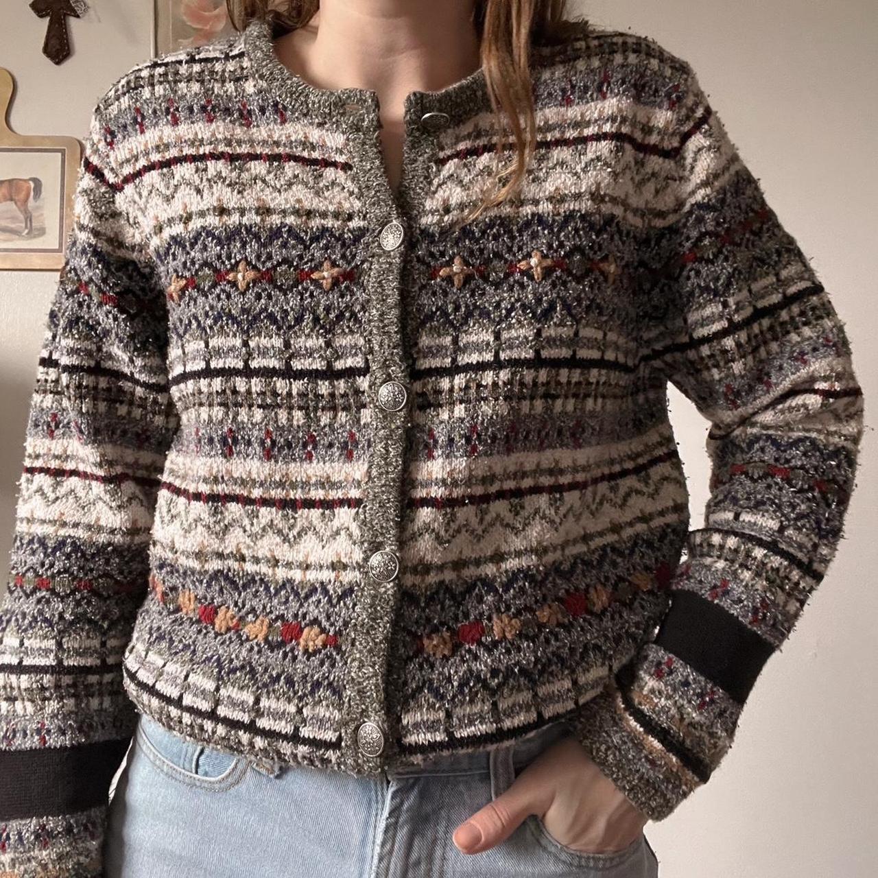 Earthy cottage knit cardigan (M)