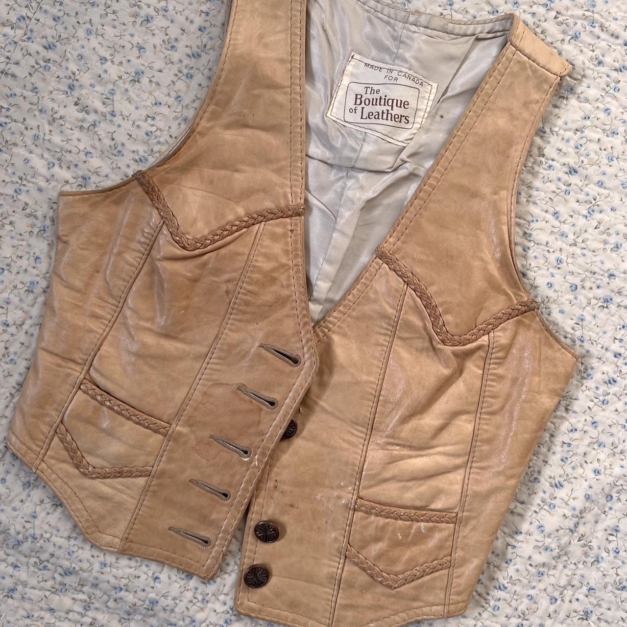 70's leather western vest (XS)