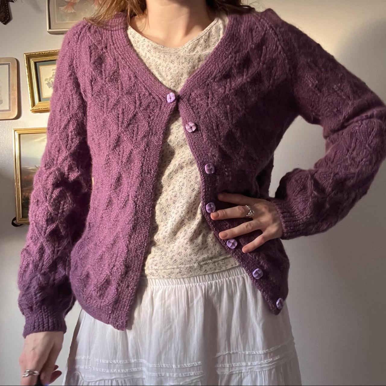 Lavender knit cardigan (M)