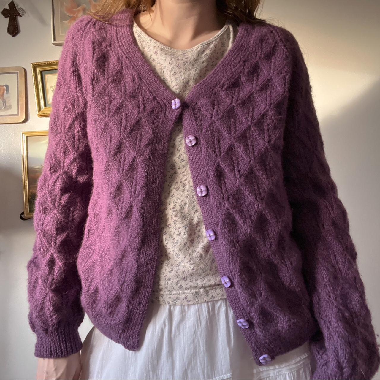 Lavender knit cardigan (M)