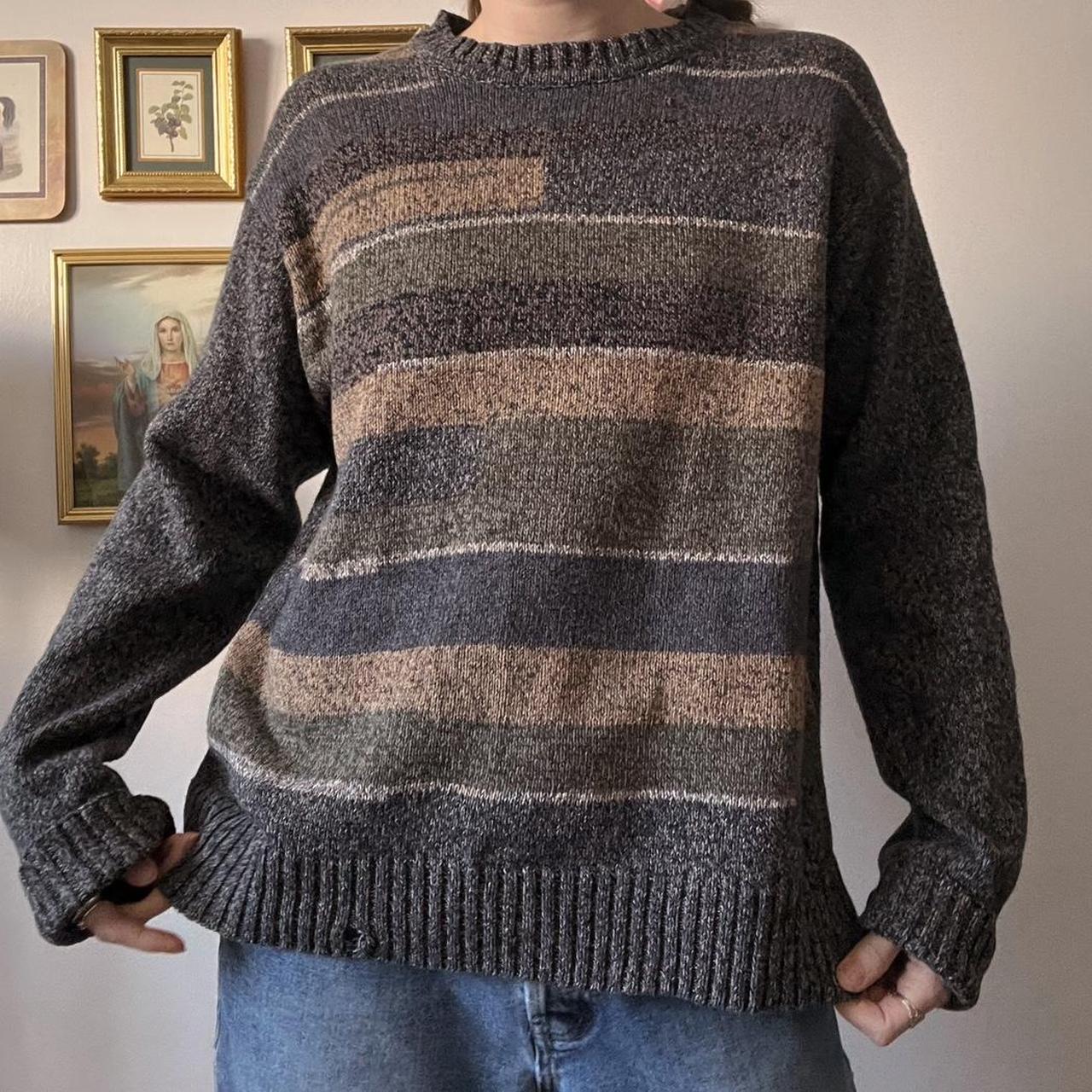 Cozy striped ash knit jumper (M)