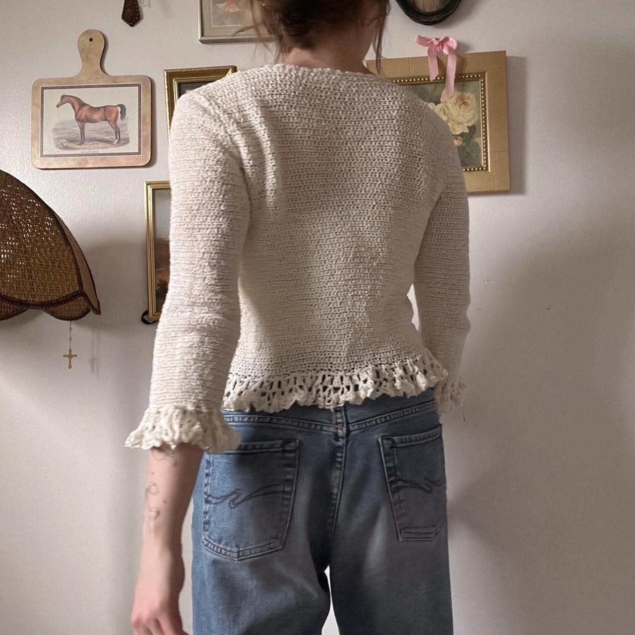 Frilly knit cardigan (S)