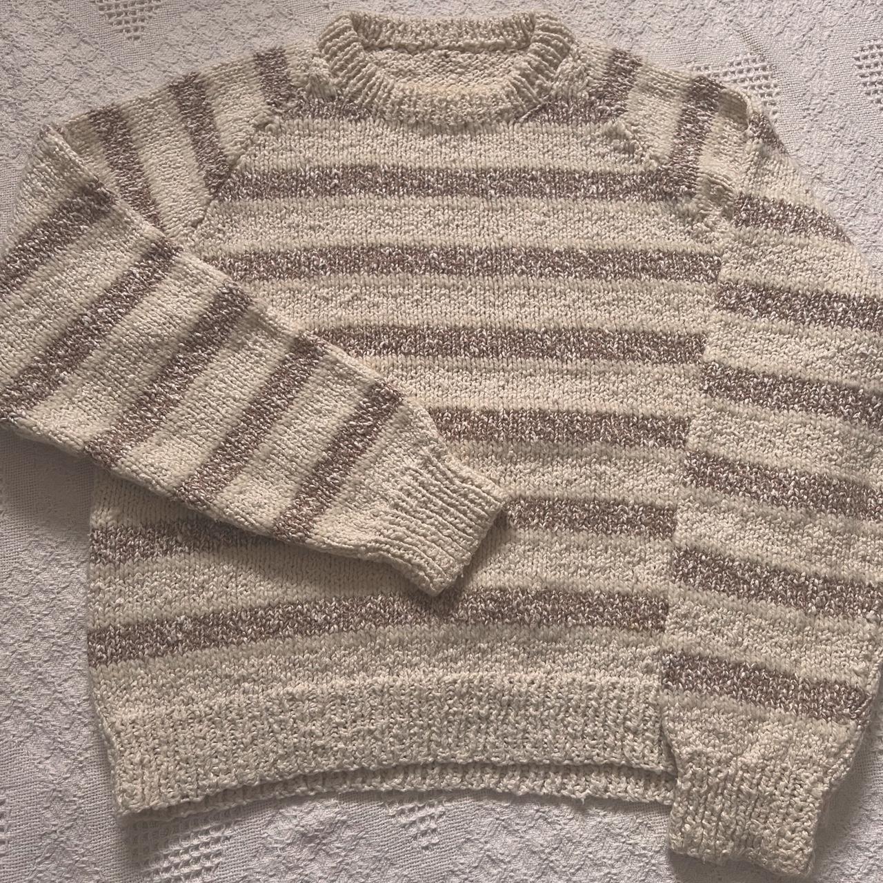 Vintage cream striped sweater (M)