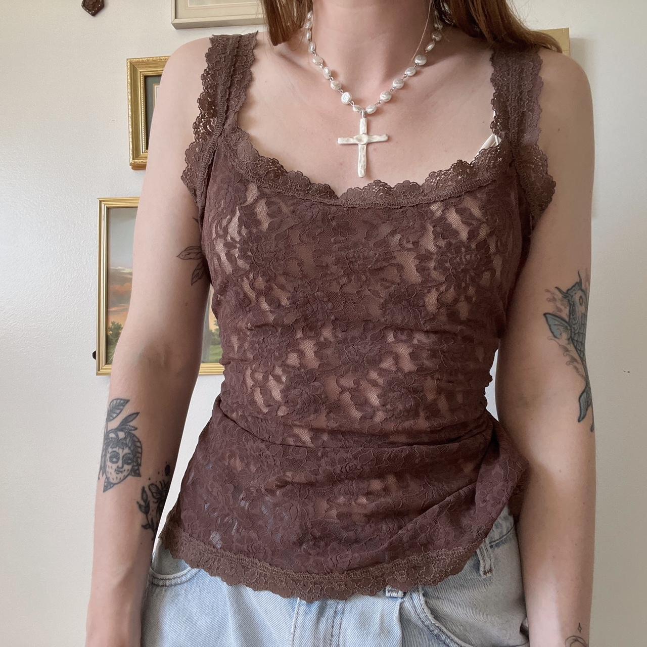 Brown lace cami (XL)