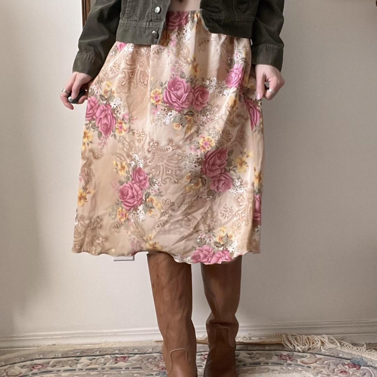 Vintage rose midi skirt (33")