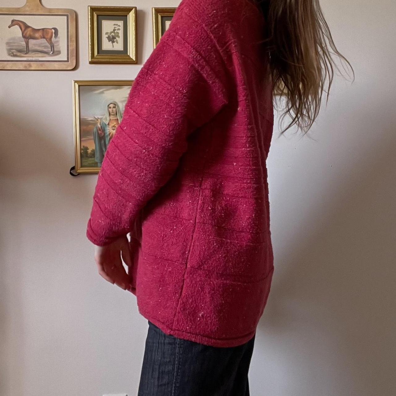 Red speckled knit sweater (L)