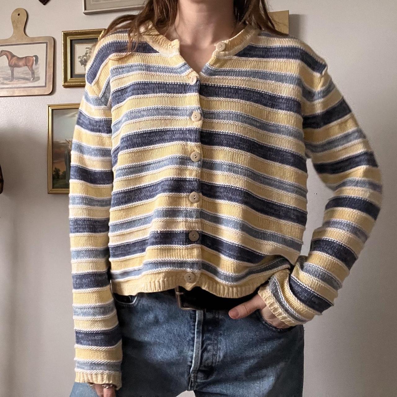 Cozy striped knit cardigan (M)