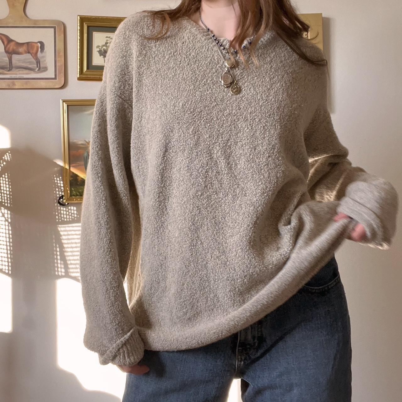 Vintage oatmeal knit sweater (XL)