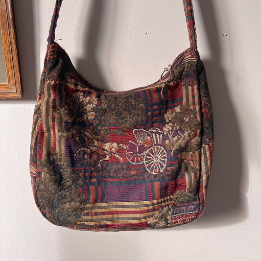 Horse & carriage tapestry bag