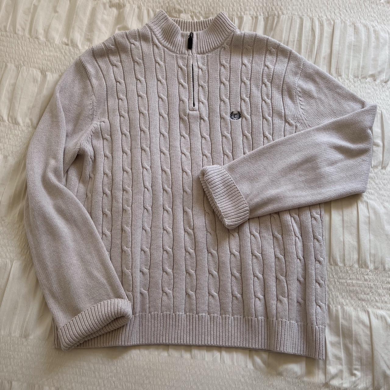 Oversized white cable knit (L)