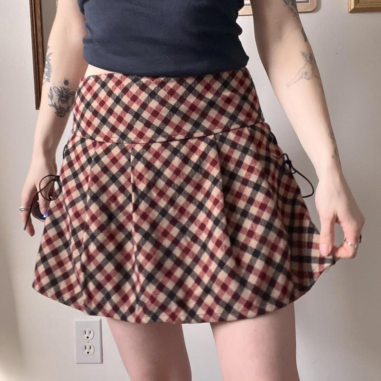 Vintage checkered mini skirt (25")