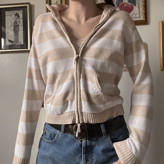 Striped knit mini cardigan (S)