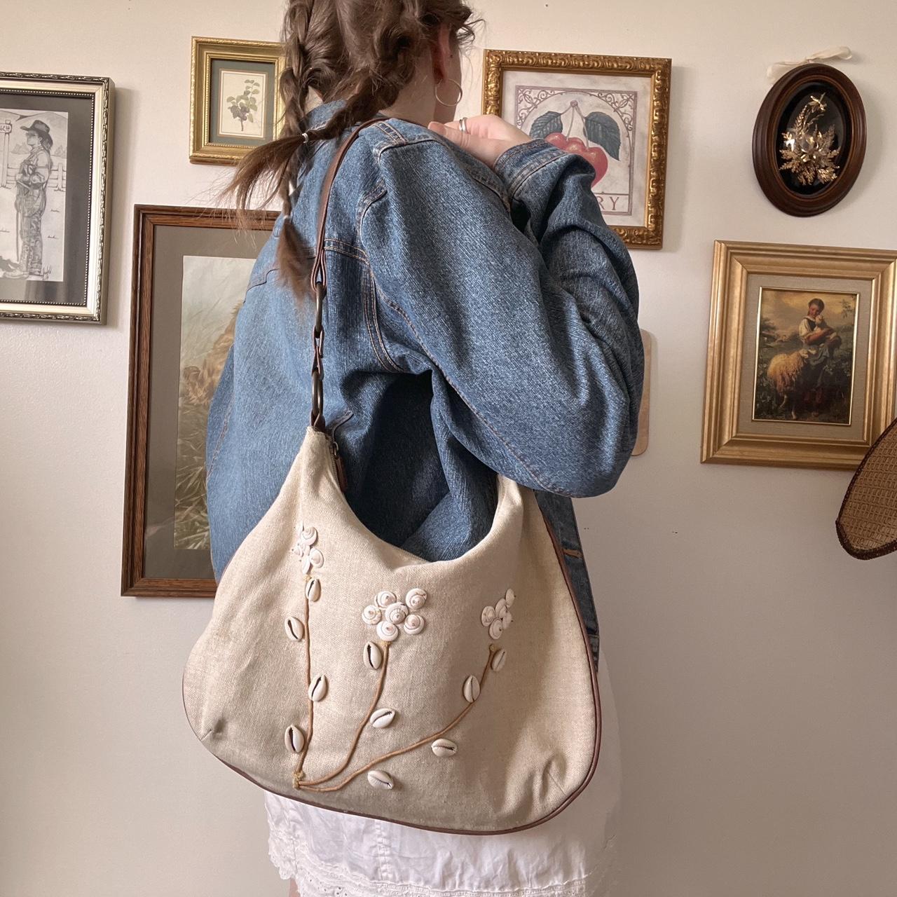 Whimsical canvas shell bag