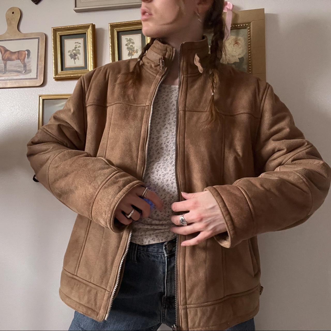 Cozy vintage brown moto jacket (M)