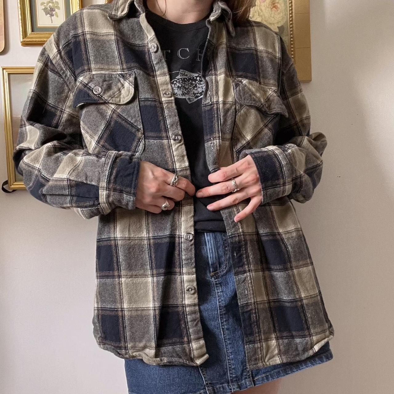 Grunge flannel button up (L)