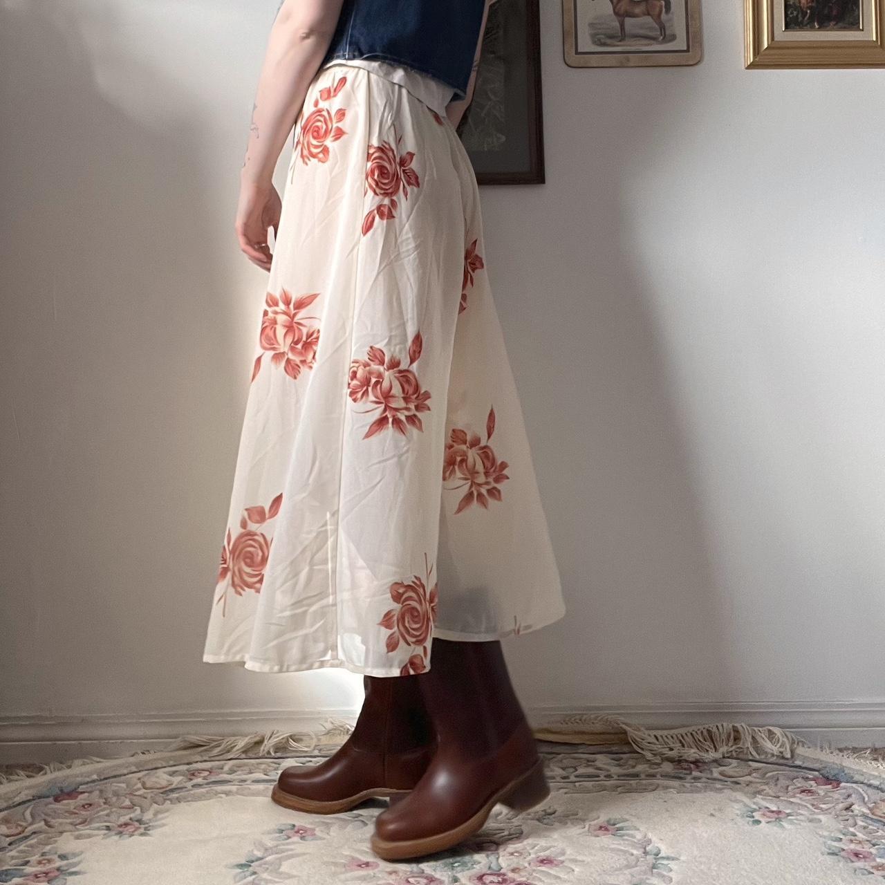 Romantic sheer rose maxi skirt (S)