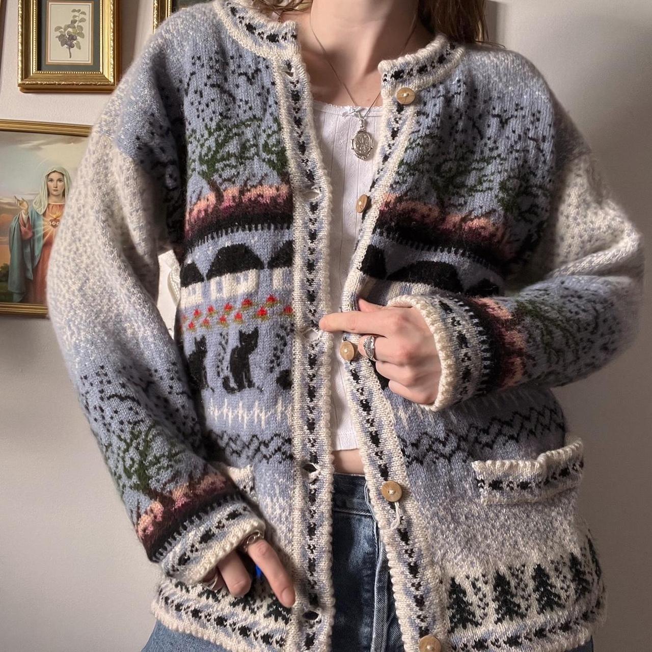 Vintage wool cottage cardigan (S/M)