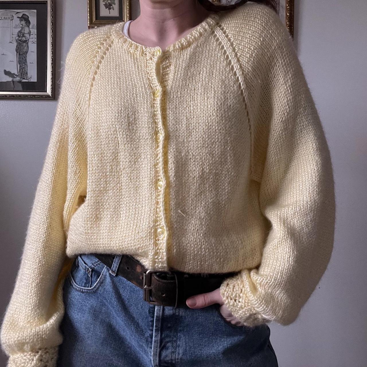 Canary yellow vintage cardigan (L)