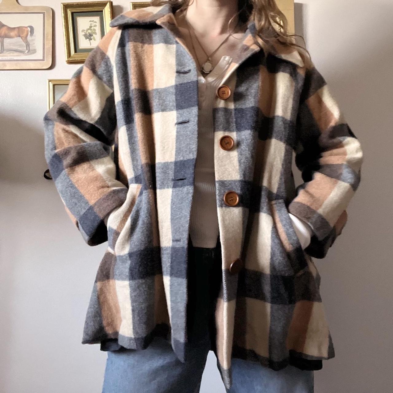 Vintage wool plaid jacket (M)