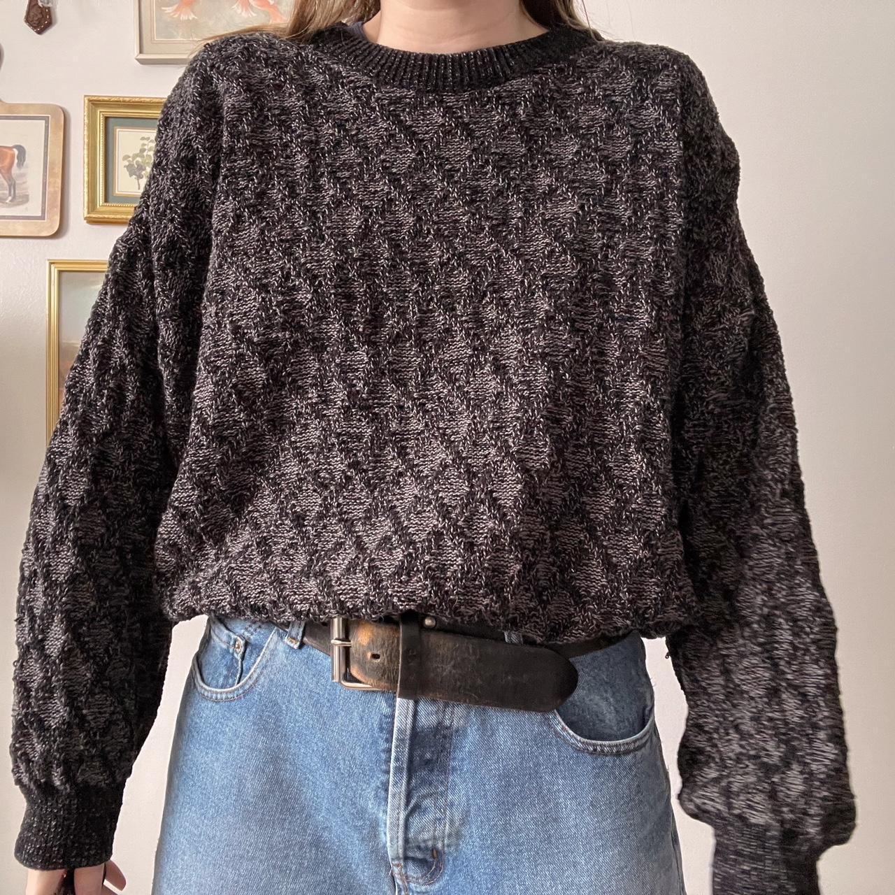 Charcoal diamond textured sweater (L)