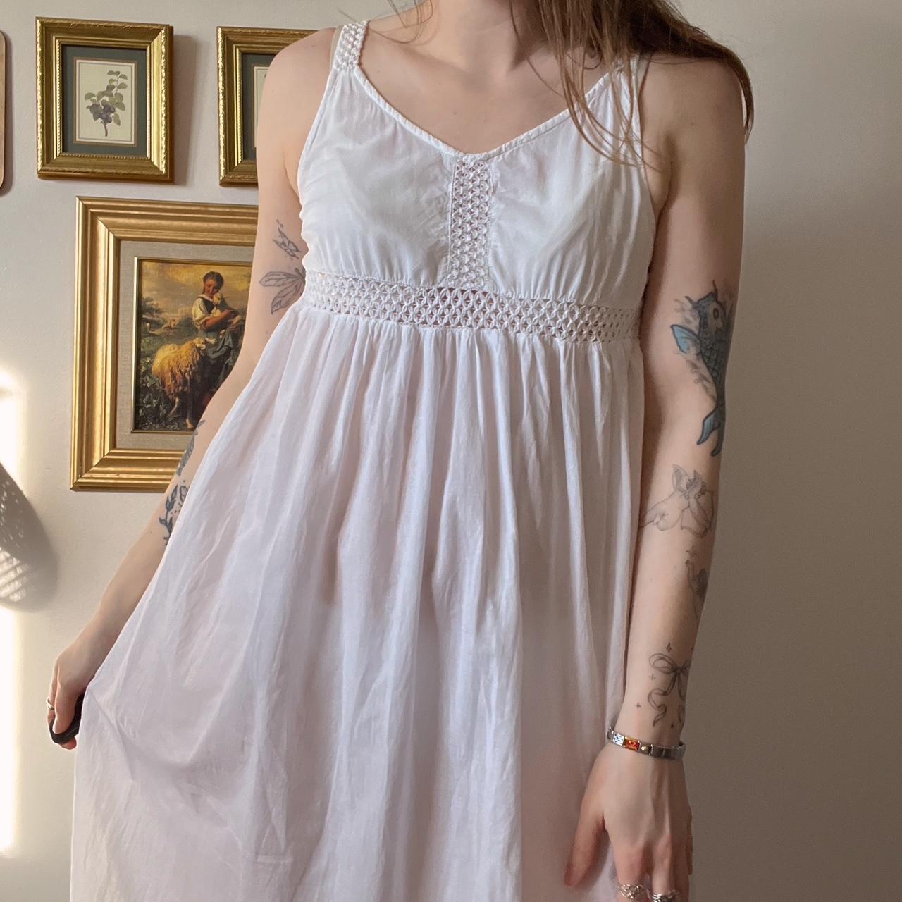 White babydoll maxi dress (S)