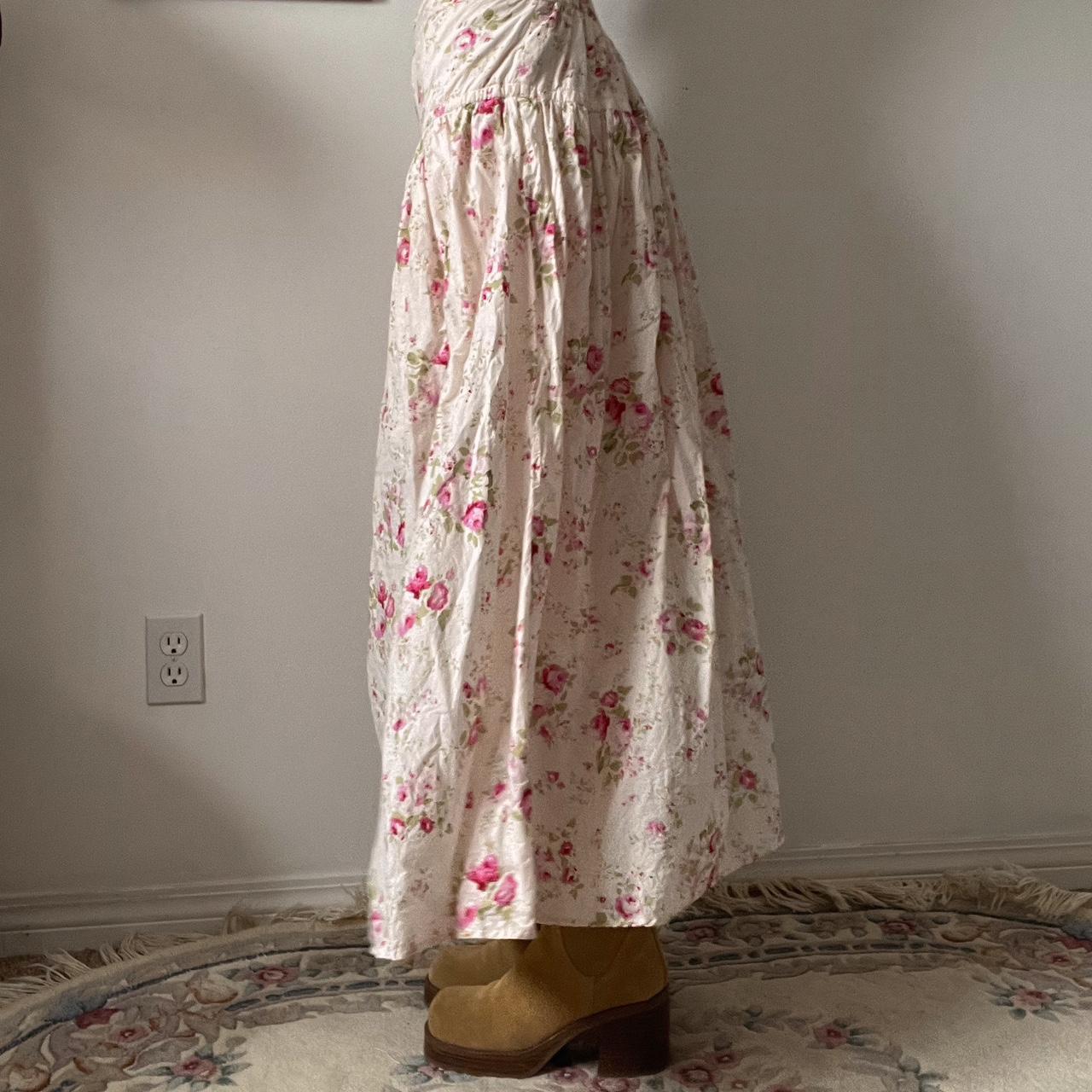 Pink floral maxi skirt (M/L)