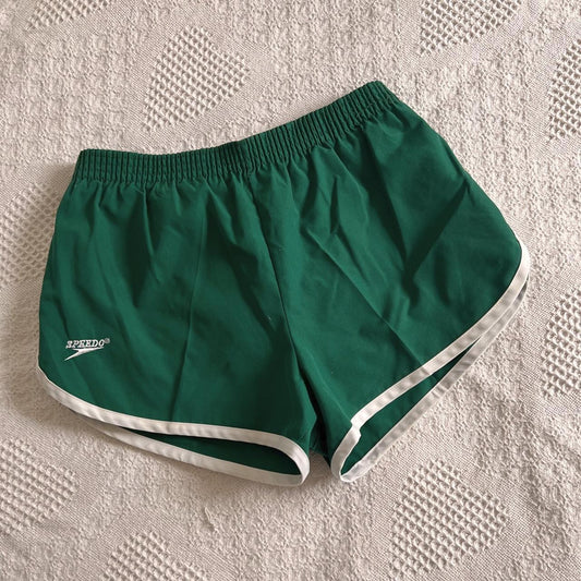 90's green track shorts (M)