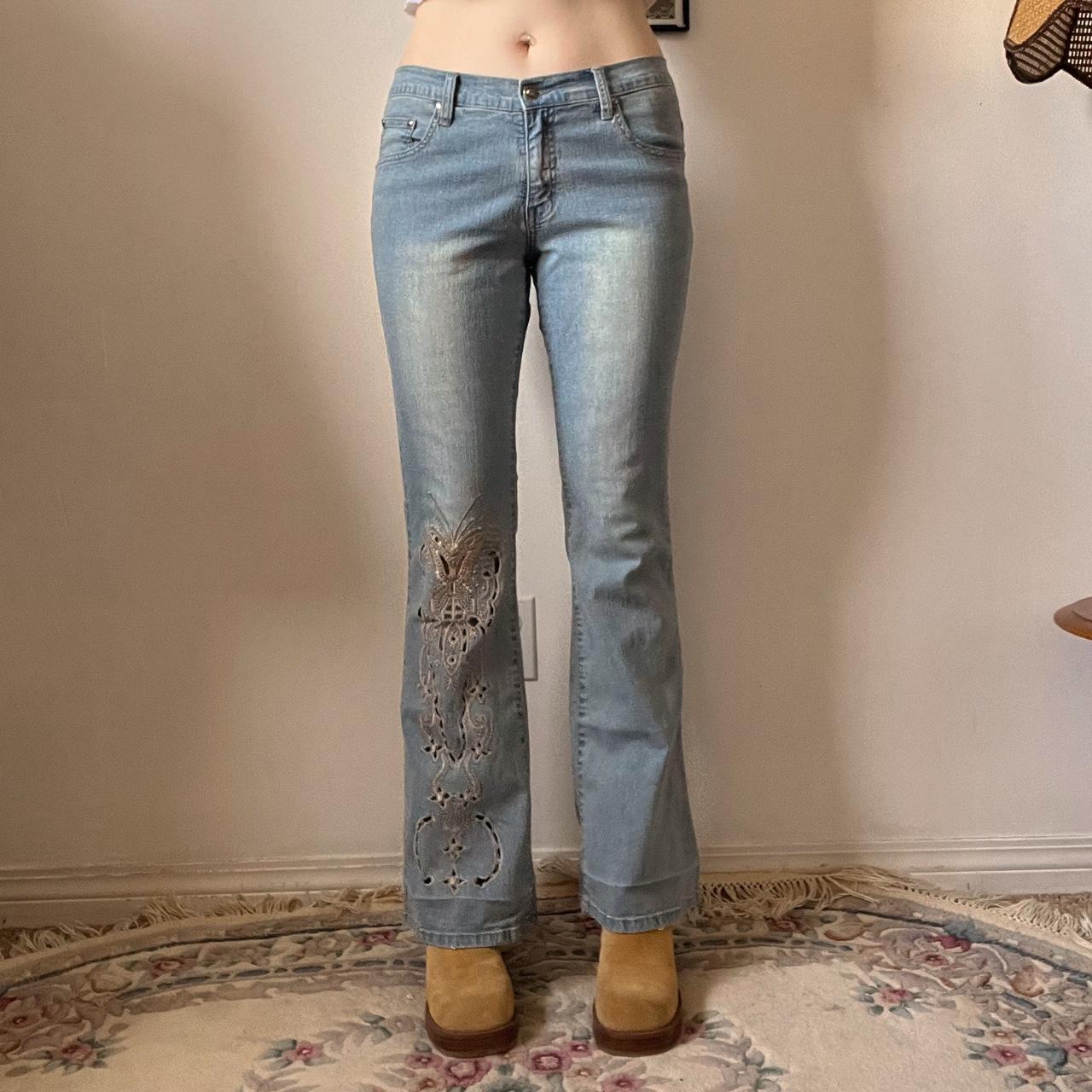 Low rise flare butterly jeans (S)