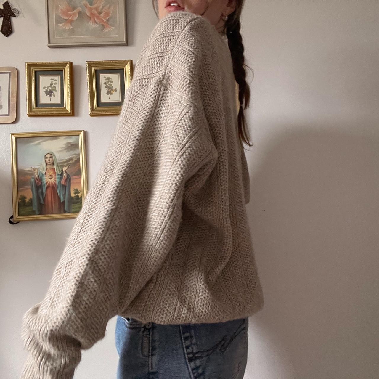 Slouchy oatmeal knit cardigan (L)