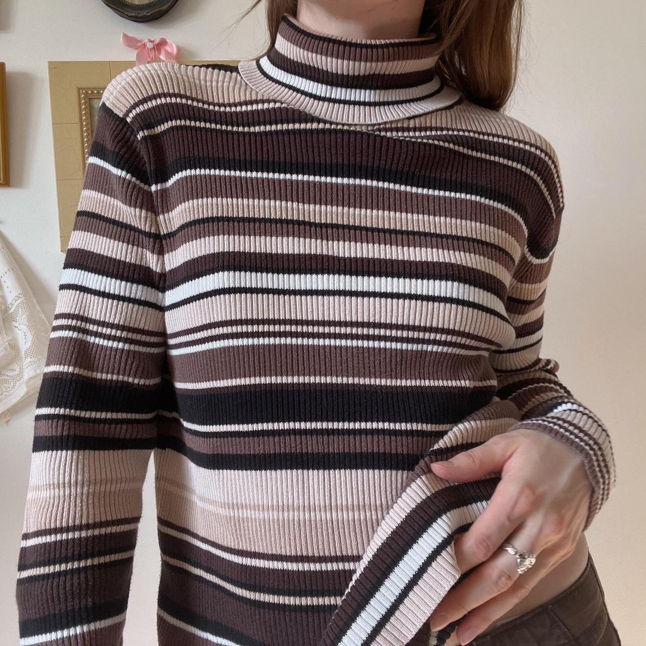 Mocha stripe sweater (L)