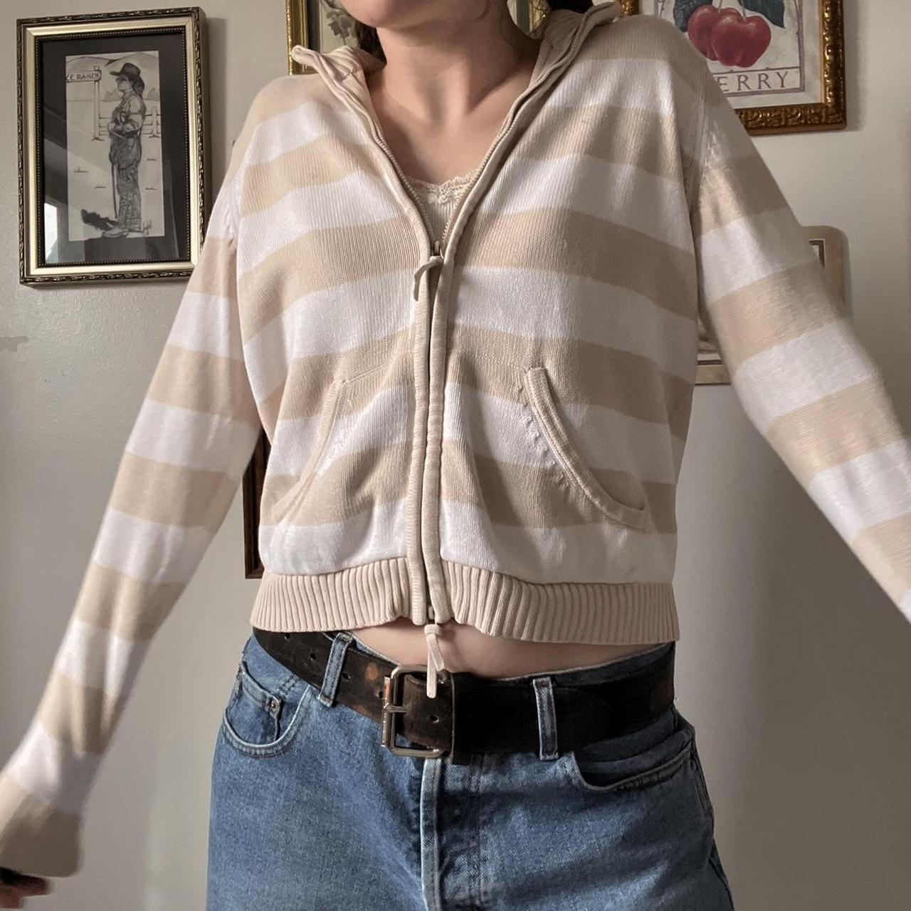 Striped knit mini cardigan (S)