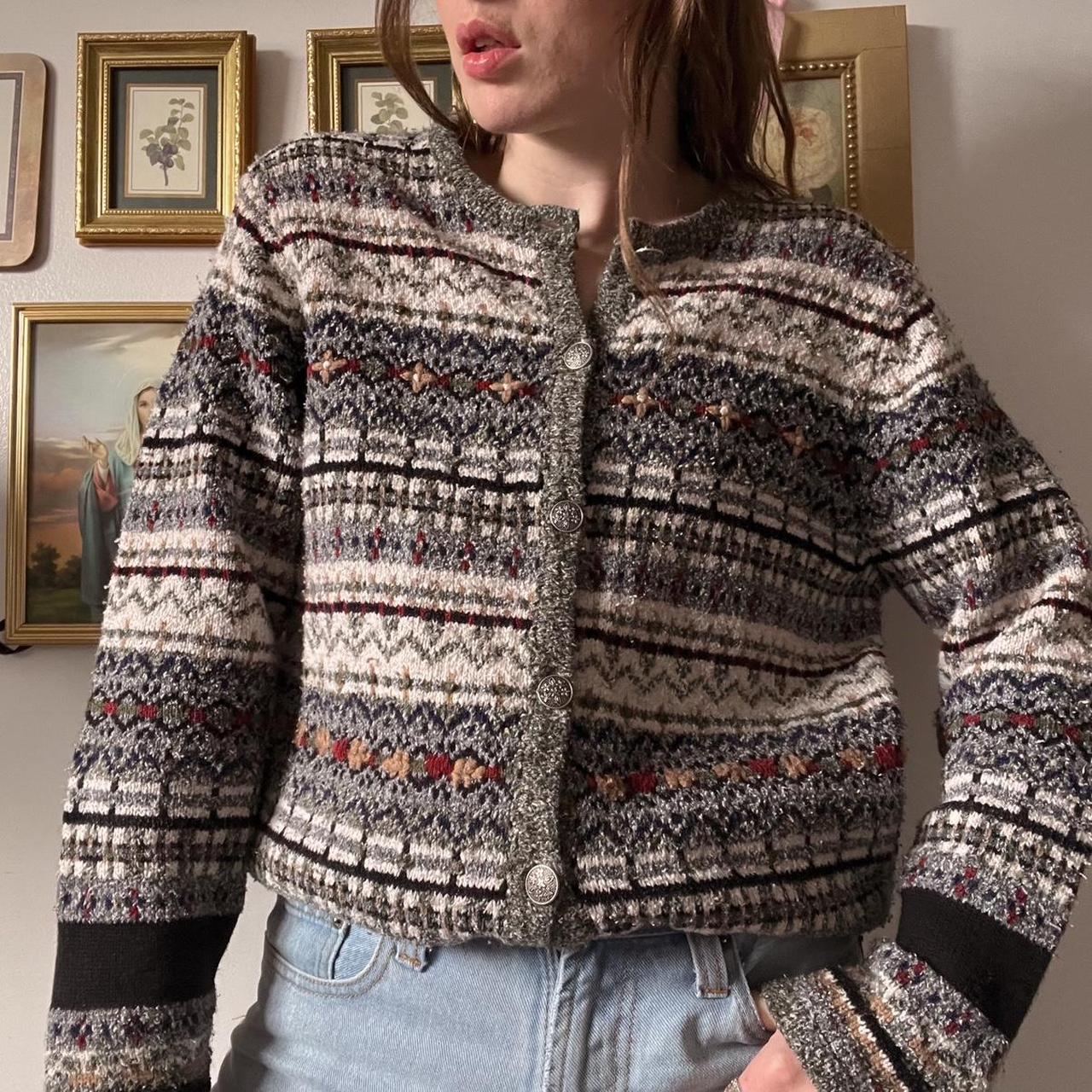 Earthy cottage knit cardigan (M)