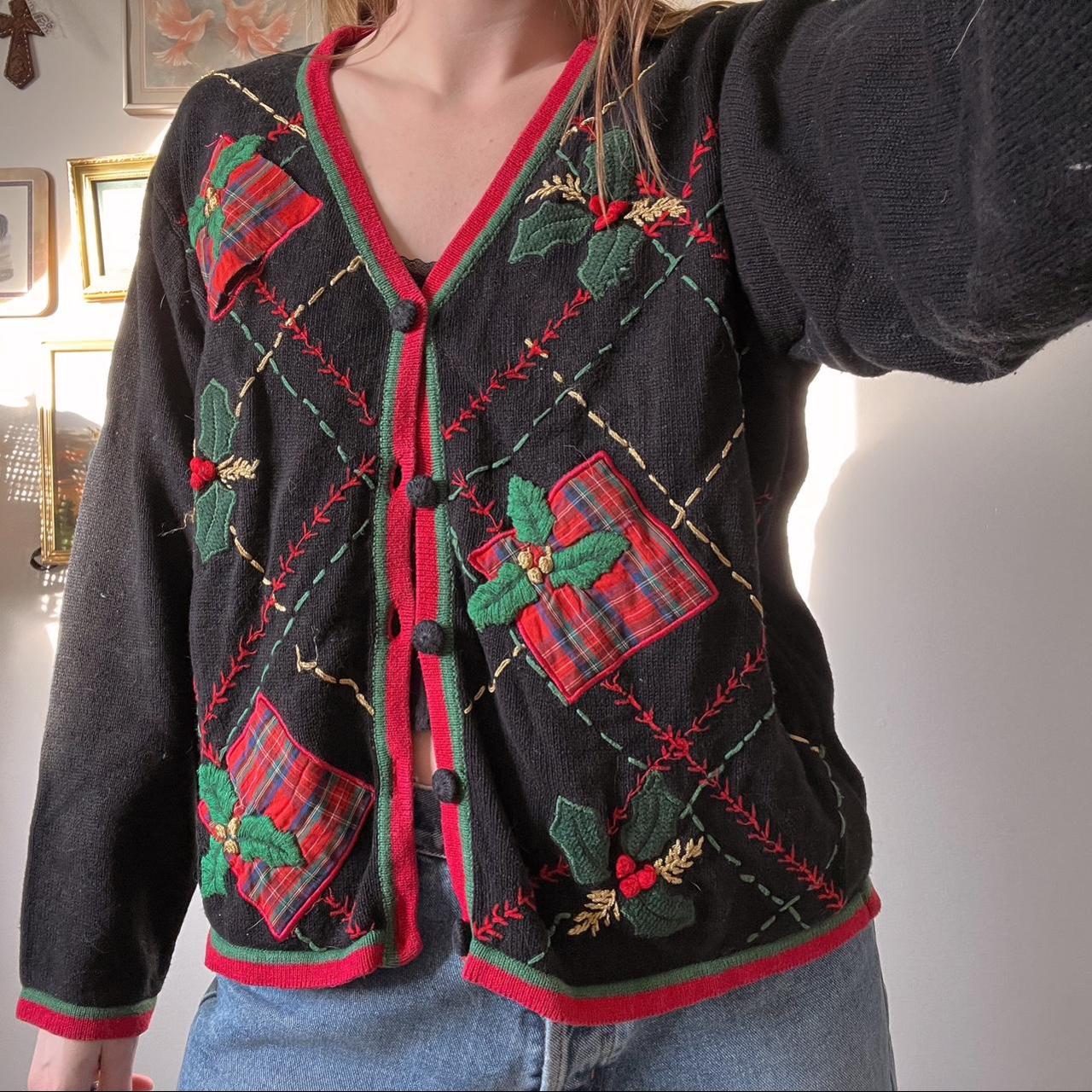 Cottagecore Christmas knit cardigan (M)