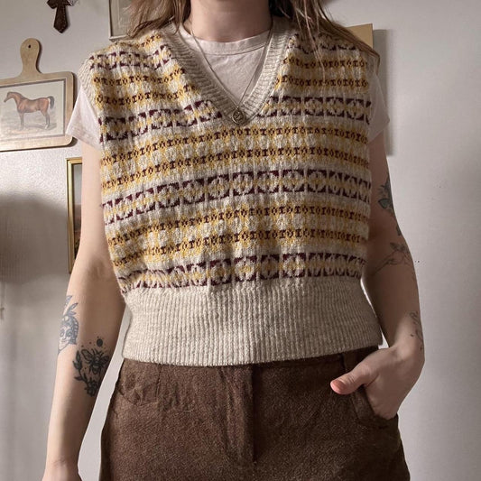 Grandpacore wool sweater vest (M)