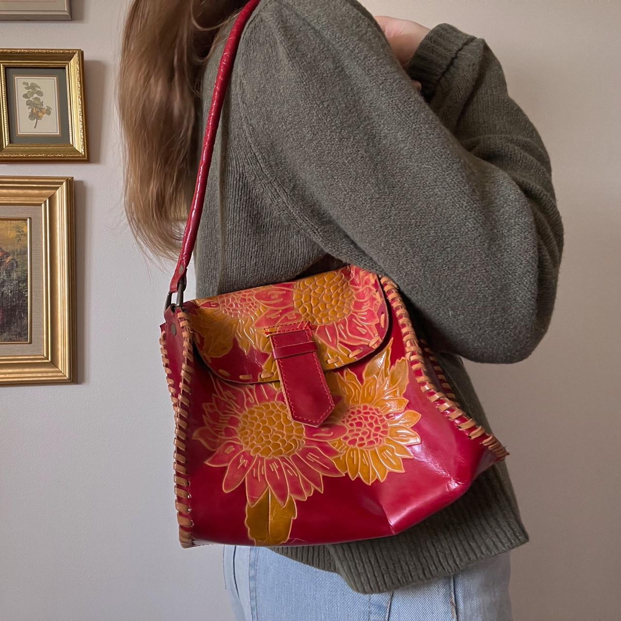 Red sunflower mini bag