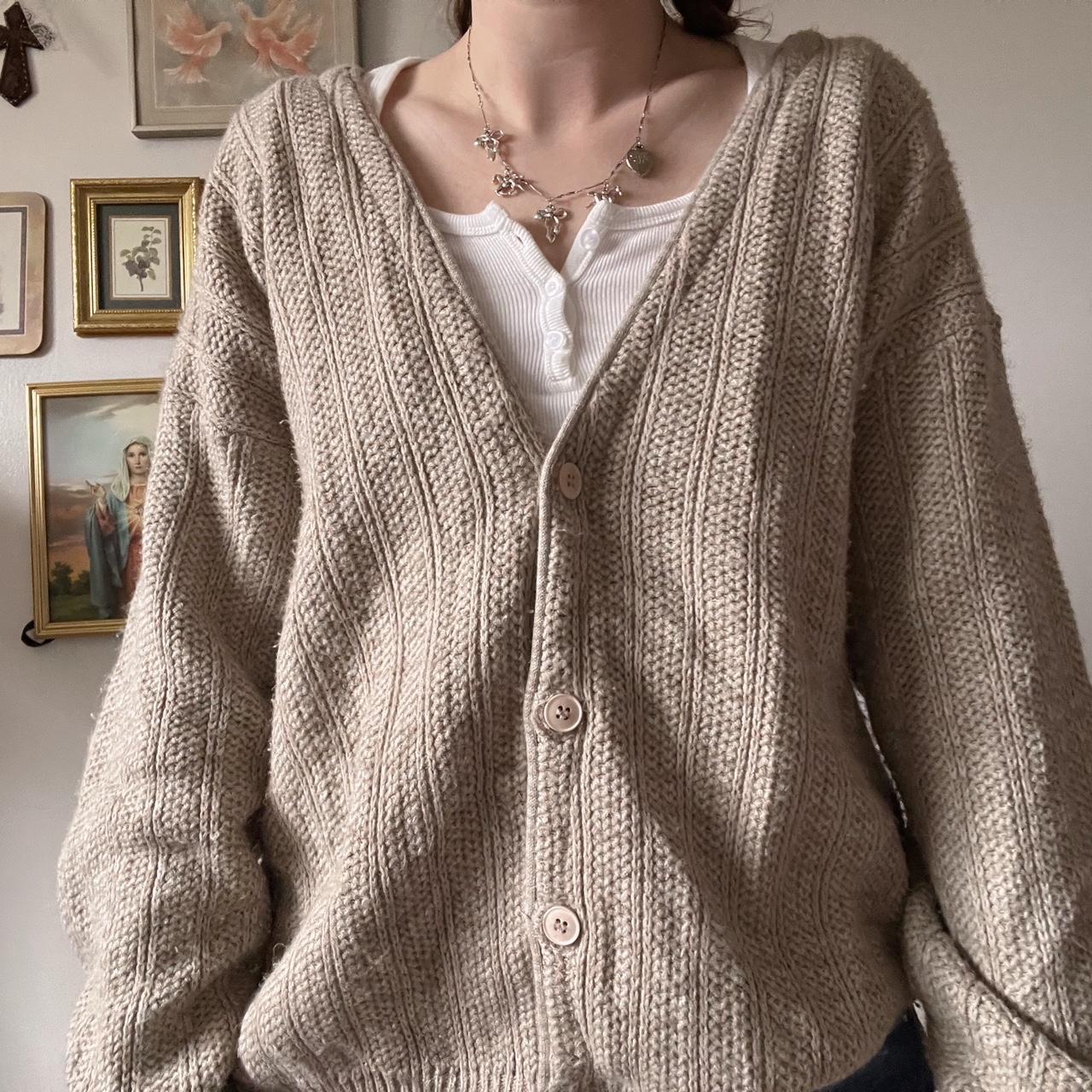 Slouchy oatmeal knit cardigan (L)