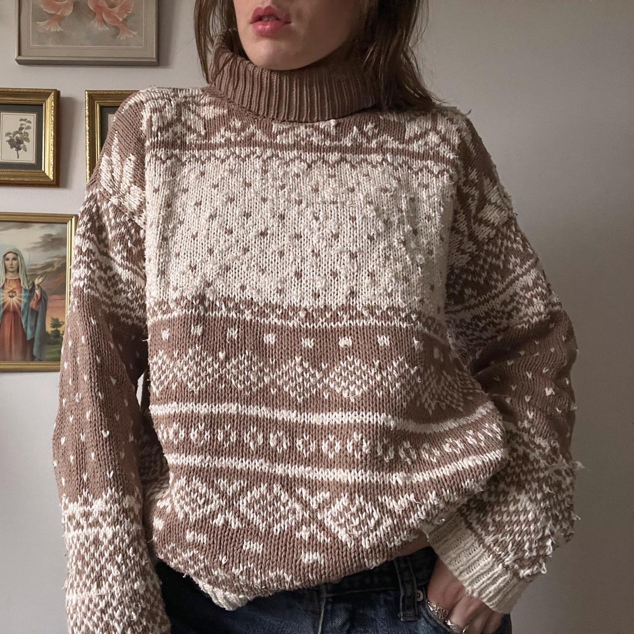 Winter cabincore knit sweater (M)